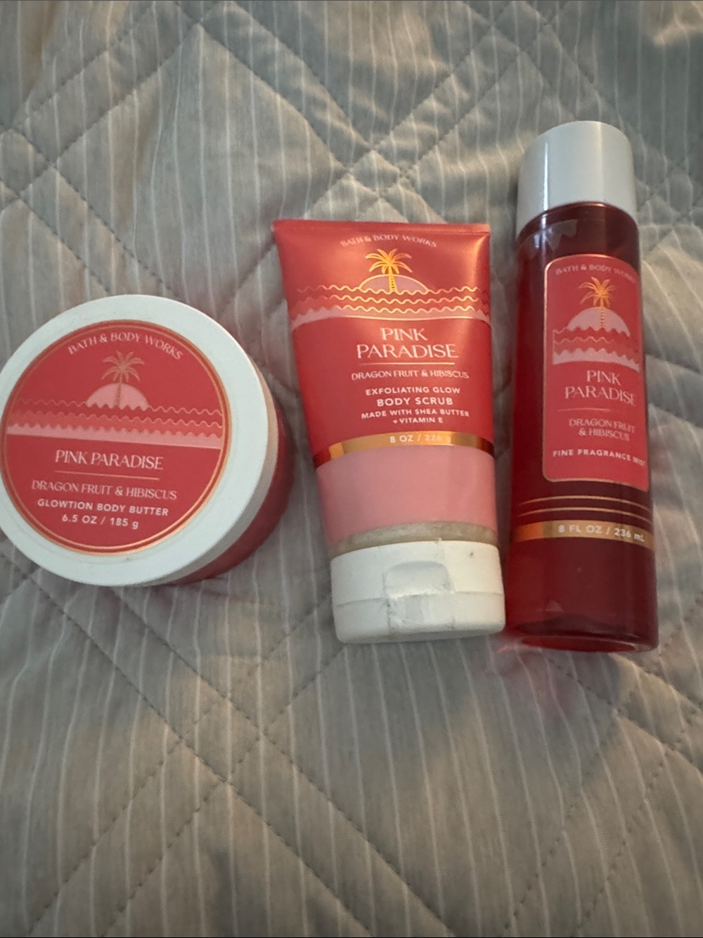 Bath & Body Works Pink Paradise 3-Piece Body Set - Pink